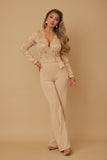 Lace Crochet Long Sleeve Jumpsuit