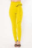 Lemon High Waist Sash Belt Skinny Pants